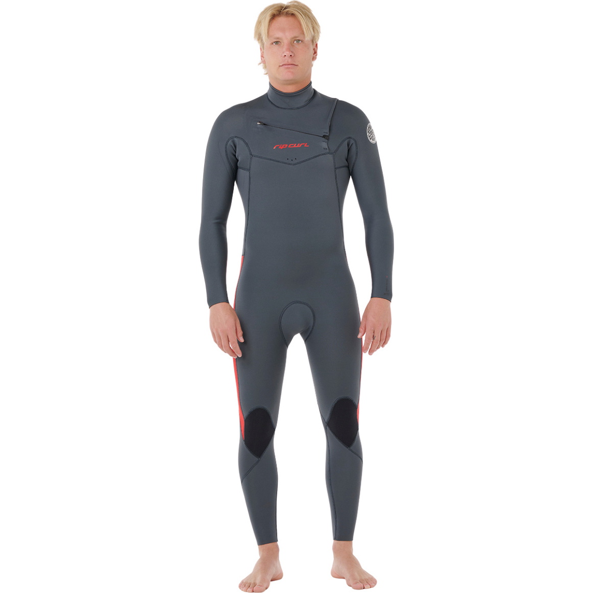 2026 Rip Curl Da Uomo Dawn Patrol Pro 4/3mm Chest Zip Muta 16WMFS - Red